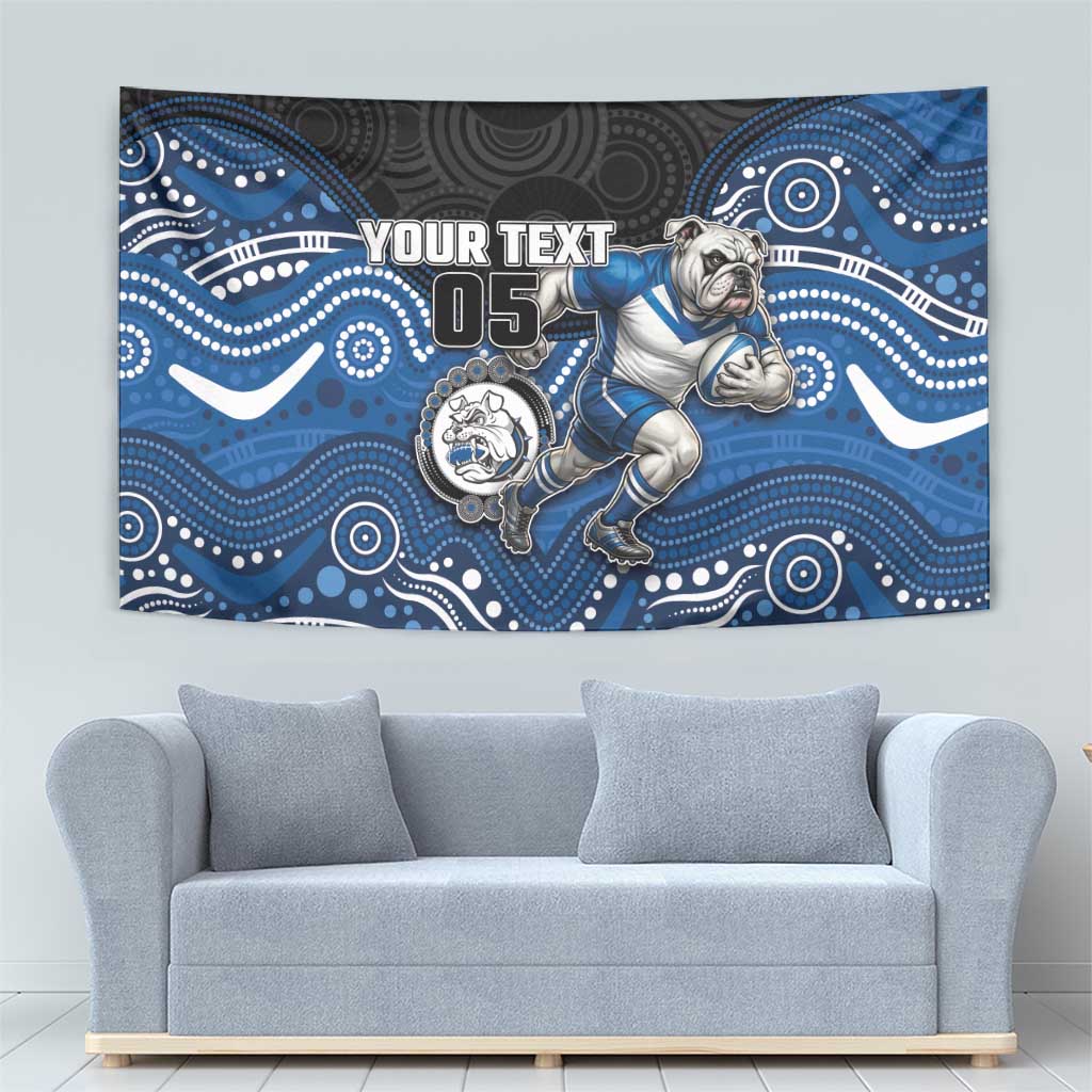 Custom Bulldogs Tapestry Dog Mascot With Aboriginal Indigenous