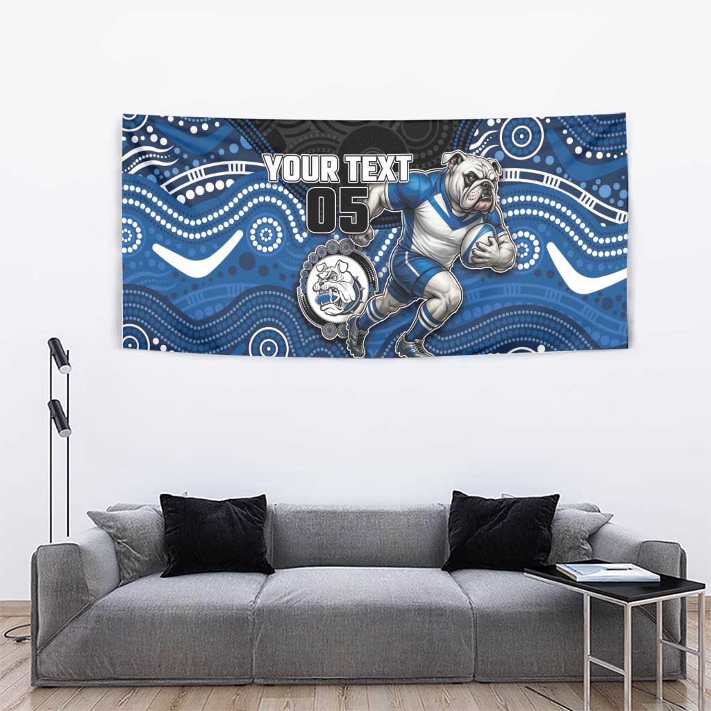 Custom Bulldogs Tapestry Dog Mascot With Aboriginal Indigenous