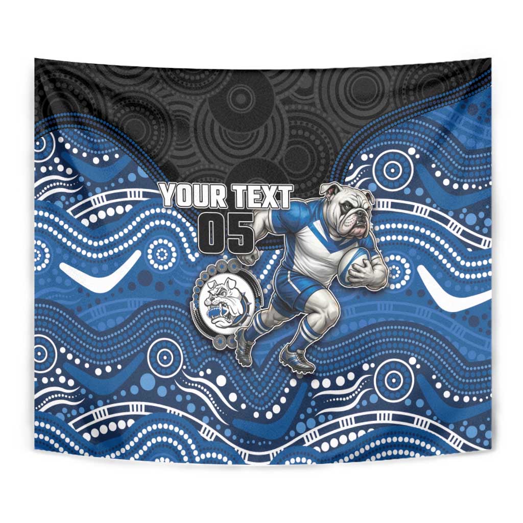 Custom Bulldogs Tapestry Dog Mascot With Aboriginal Indigenous