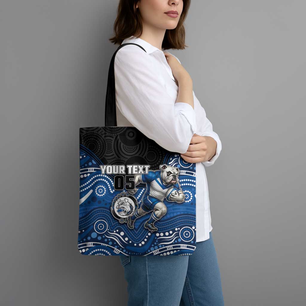 Custom Bulldogs Tote Bag Dog Mascot With Aboriginal Indigenous