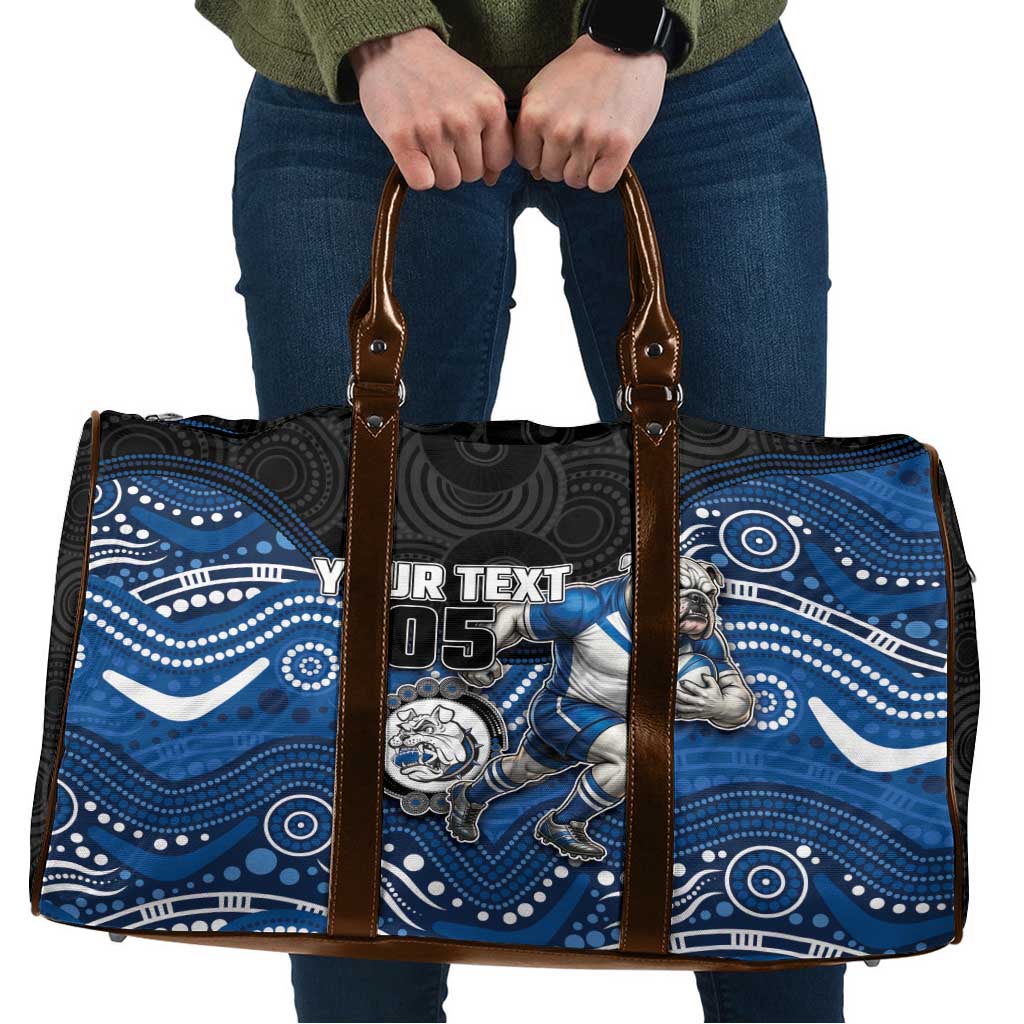 Custom Bulldogs Travel Bag Dog Mascot With Aboriginal Indigenous