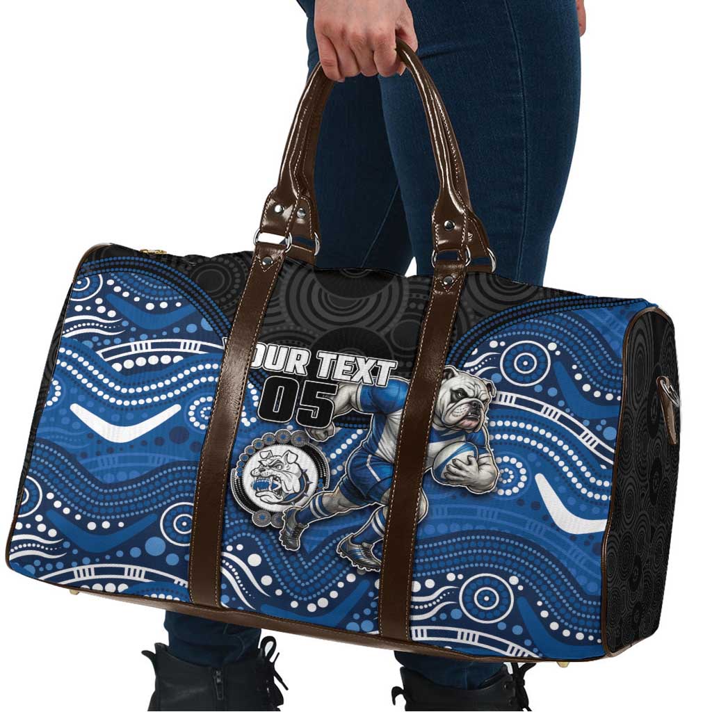 Custom Bulldogs Travel Bag Dog Mascot With Aboriginal Indigenous