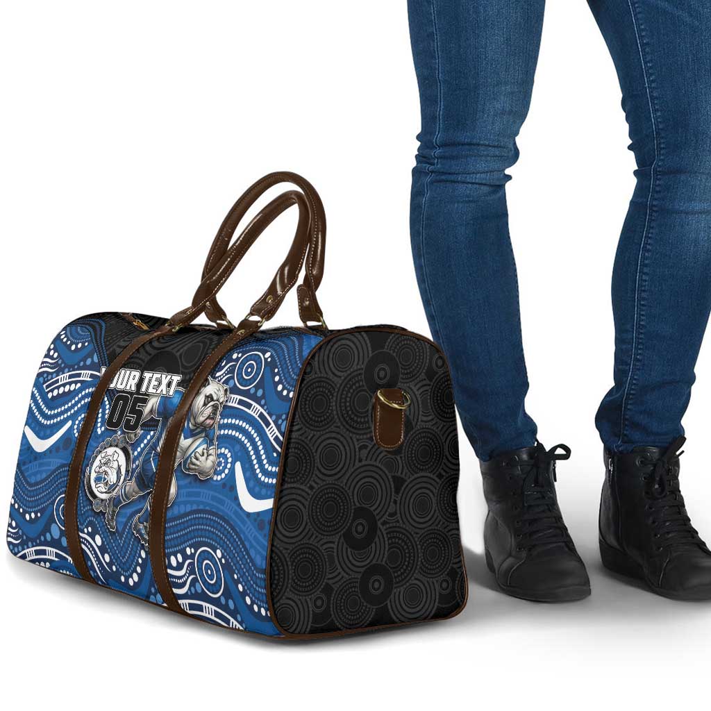 Custom Bulldogs Travel Bag Dog Mascot With Aboriginal Indigenous