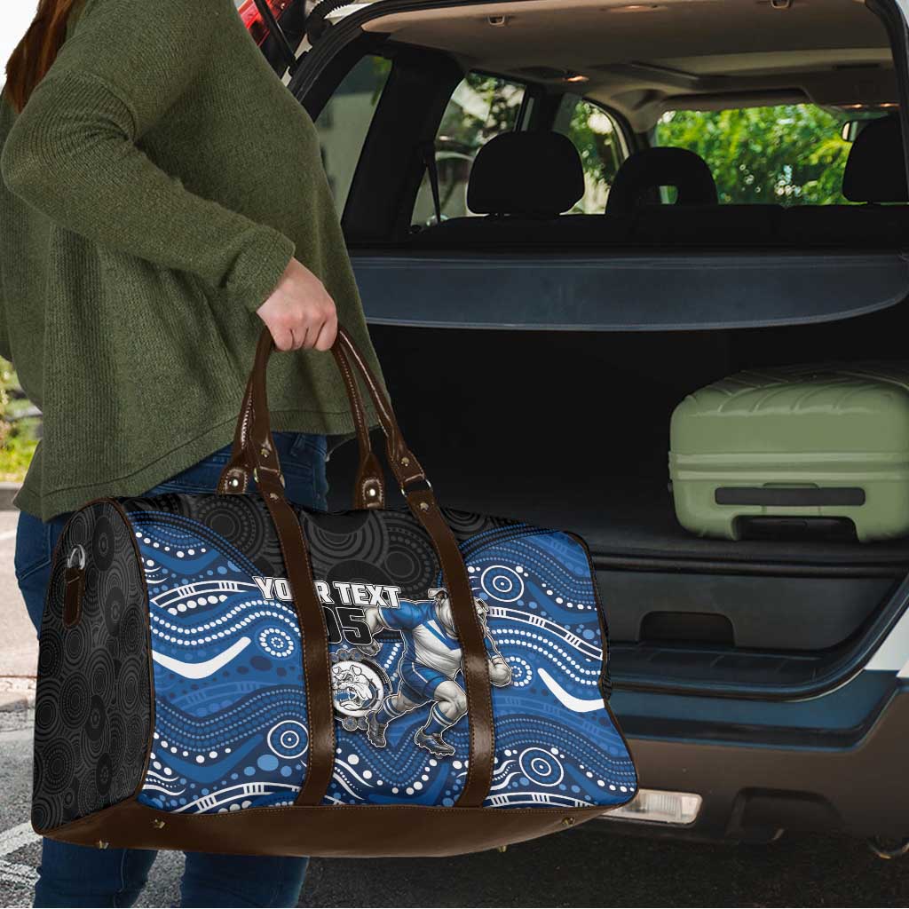 Custom Bulldogs Travel Bag Dog Mascot With Aboriginal Indigenous