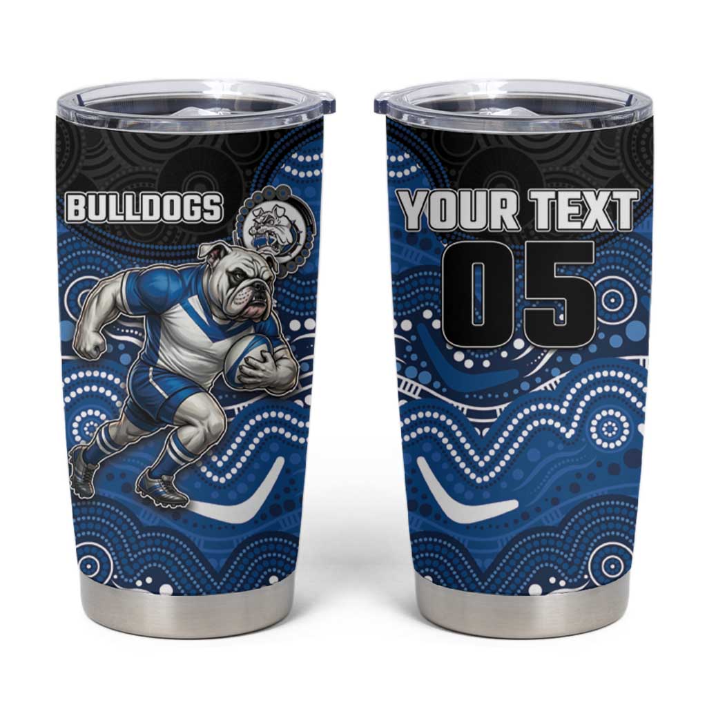 Custom Bulldogs Tumbler Cup Dog Mascot With Aboriginal Indigenous