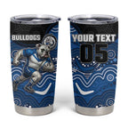 Custom Bulldogs Tumbler Cup Dog Mascot With Aboriginal Indigenous