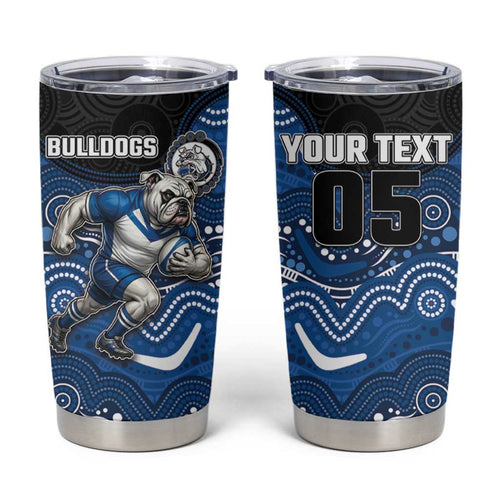 Custom Bulldogs Tumbler Cup Dog Mascot With Aboriginal Indigenous