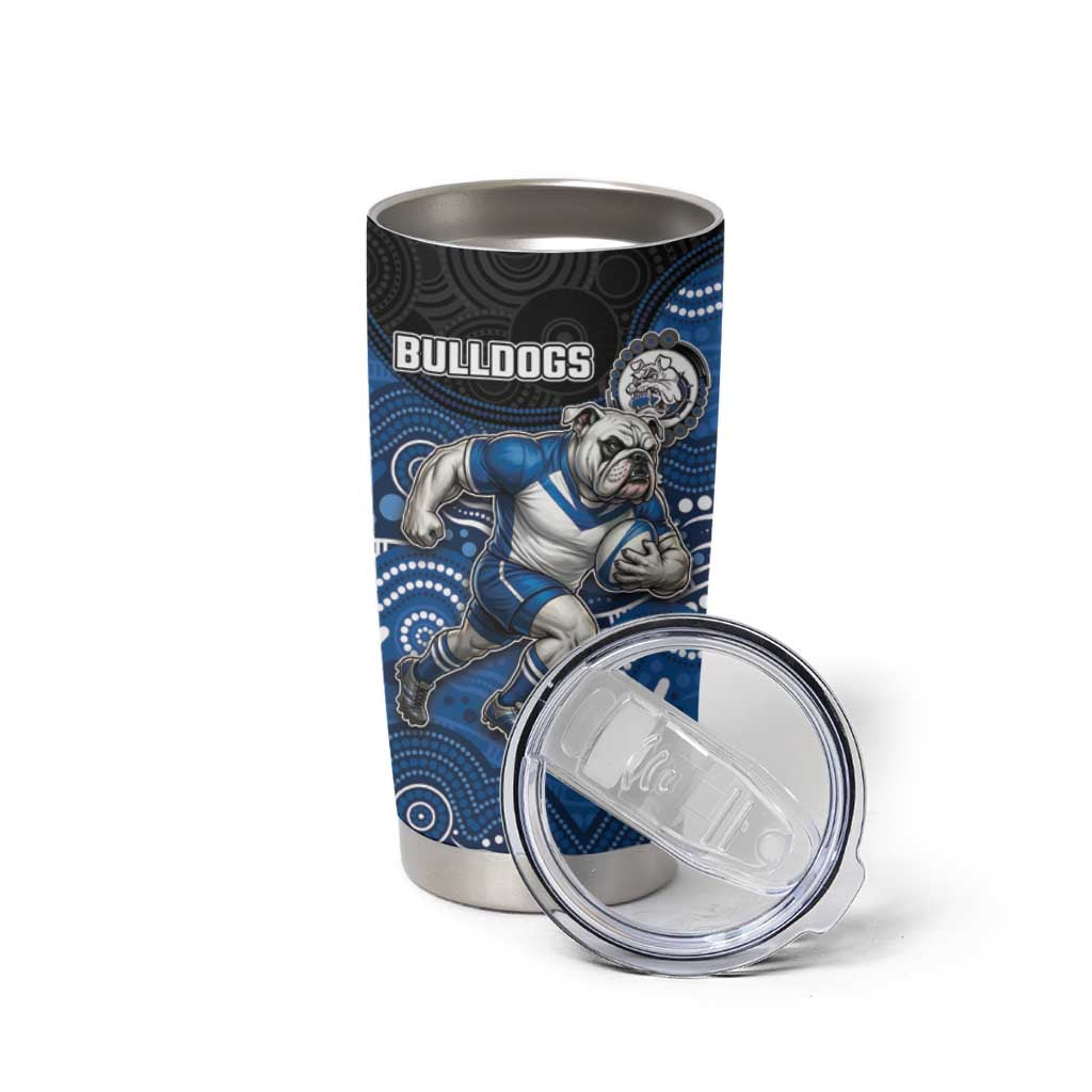 Custom Bulldogs Tumbler Cup Dog Mascot With Aboriginal Indigenous