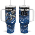 Custom Bulldogs Tumbler With Handle Dog Mascot With Aboriginal Indigenous