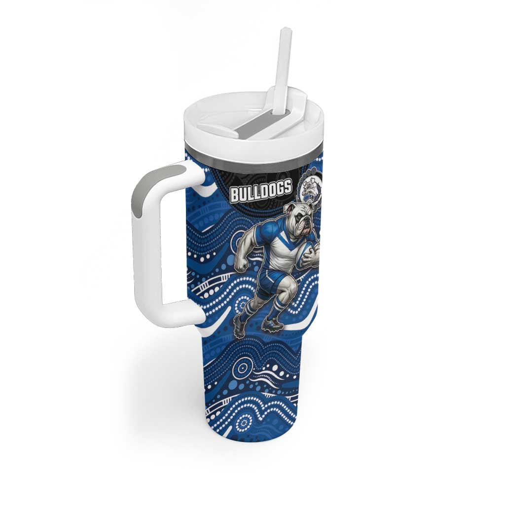 Custom Bulldogs Tumbler With Handle Dog Mascot With Aboriginal Indigenous