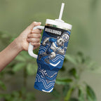 Custom Bulldogs Tumbler With Handle Dog Mascot With Aboriginal Indigenous