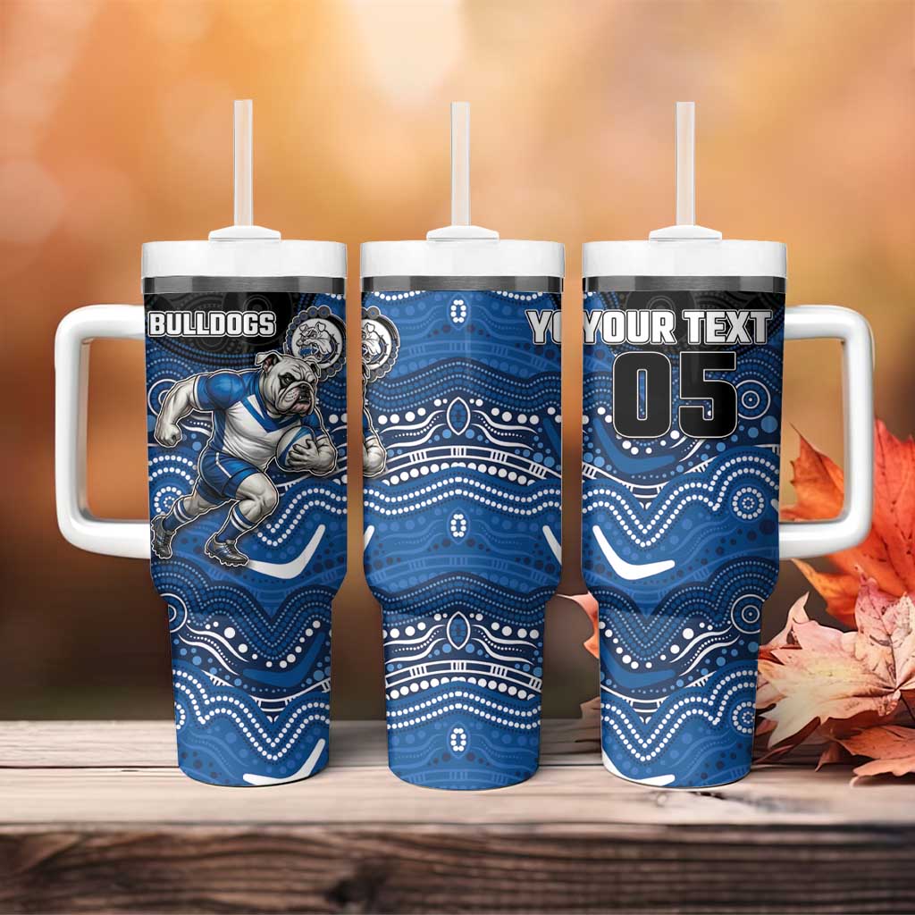 Custom Bulldogs Tumbler With Handle Dog Mascot With Aboriginal Indigenous
