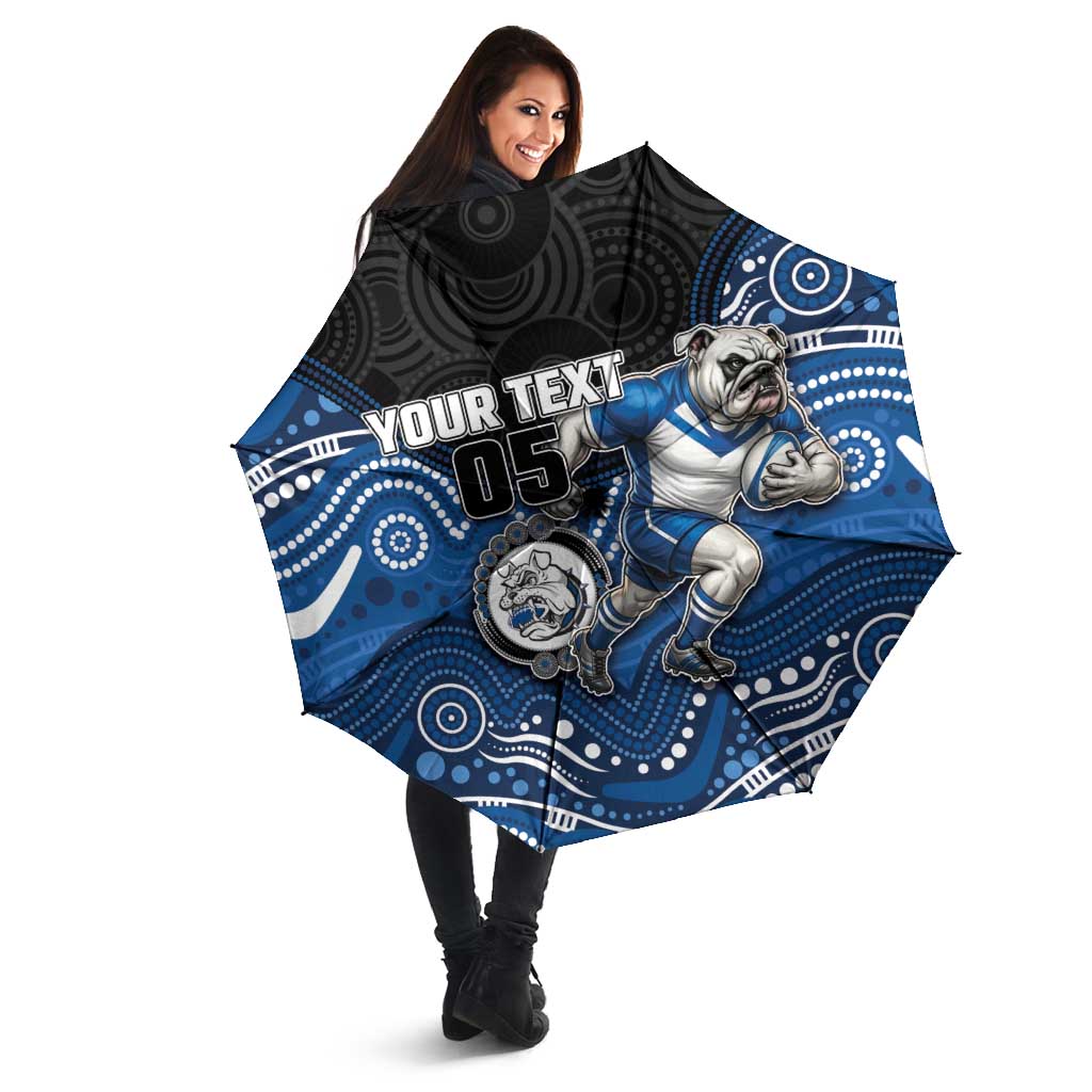 Custom Bulldogs Umbrella Dog Mascot With Aboriginal Indigenous
