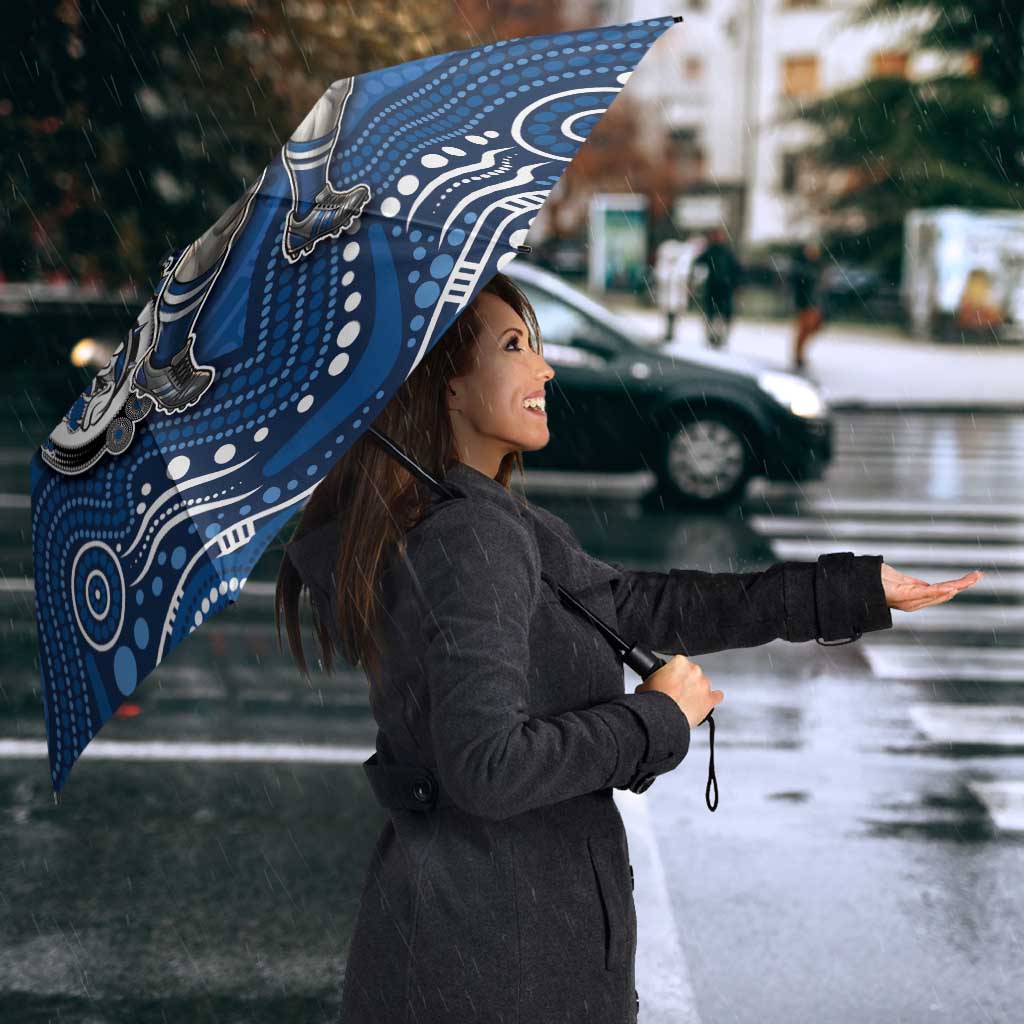 Custom Bulldogs Umbrella Dog Mascot With Aboriginal Indigenous