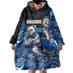 Custom Bulldogs Wearable Blanket Hoodie Dog Mascot With Aboriginal Indigenous