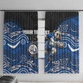Custom Bulldogs Window Curtain Dog Mascot With Aboriginal Indigenous