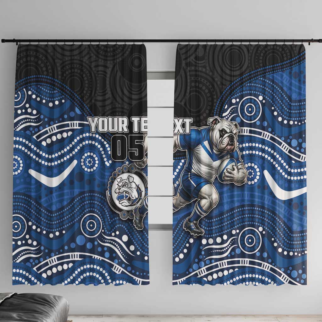 Custom Bulldogs Window Curtain Dog Mascot With Aboriginal Indigenous
