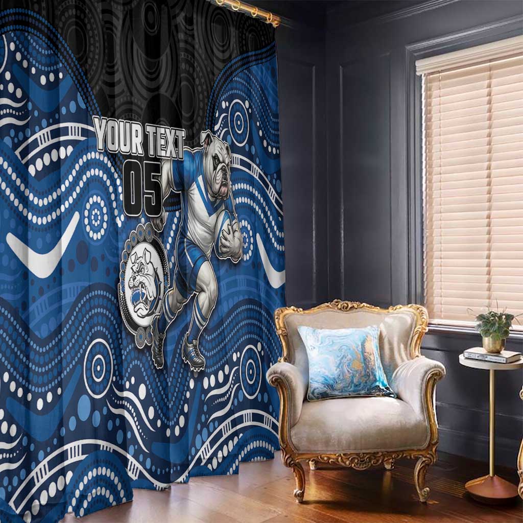 Custom Bulldogs Window Curtain Dog Mascot With Aboriginal Indigenous