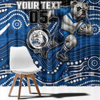 Custom Bulldogs Window Curtain Dog Mascot With Aboriginal Indigenous