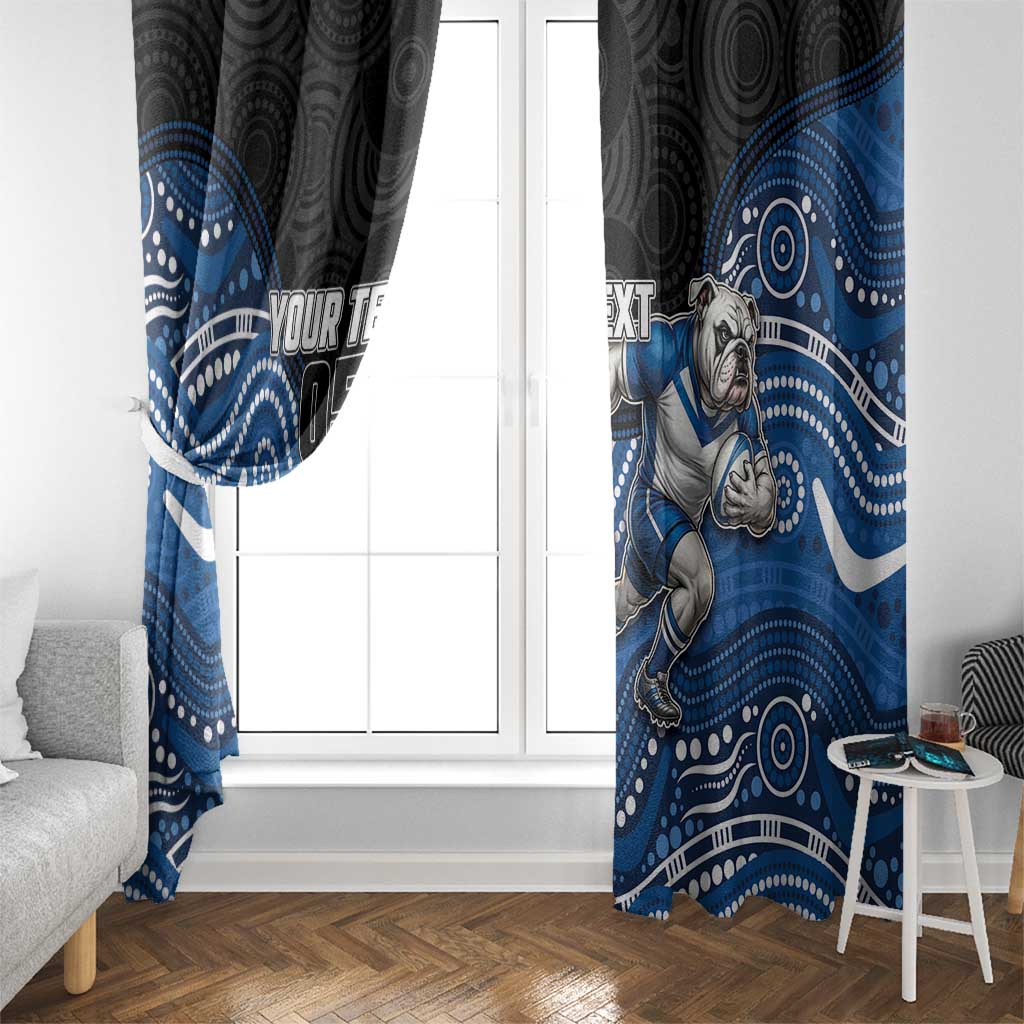 Custom Bulldogs Window Curtain Dog Mascot With Aboriginal Indigenous