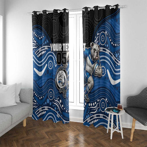 Custom Bulldogs Window Curtain Dog Mascot With Aboriginal Indigenous