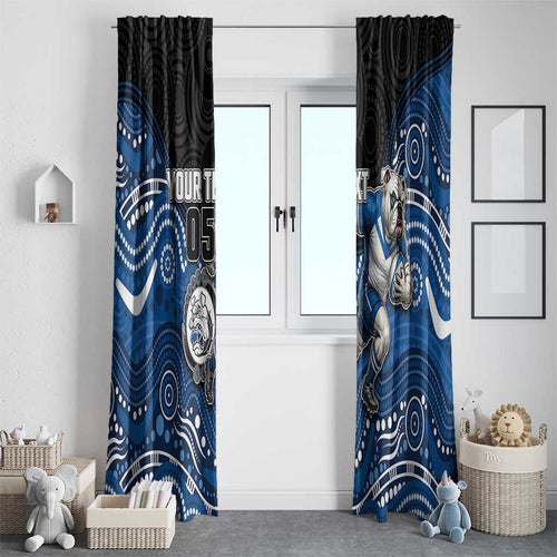 Custom Bulldogs Window Curtain Dog Mascot With Aboriginal Indigenous
