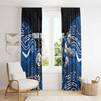 Custom Bulldogs Window Curtain Dog Mascot With Aboriginal Indigenous