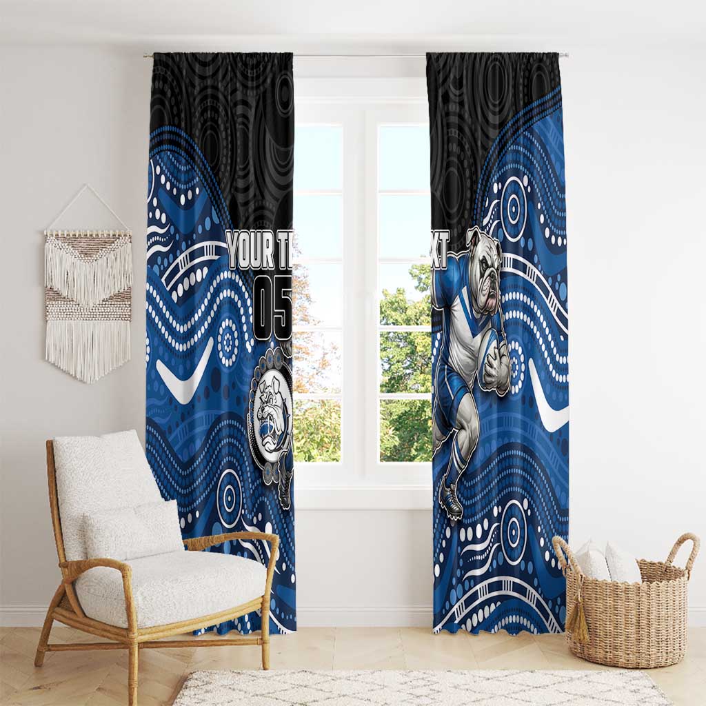 Custom Bulldogs Window Curtain Dog Mascot With Aboriginal Indigenous