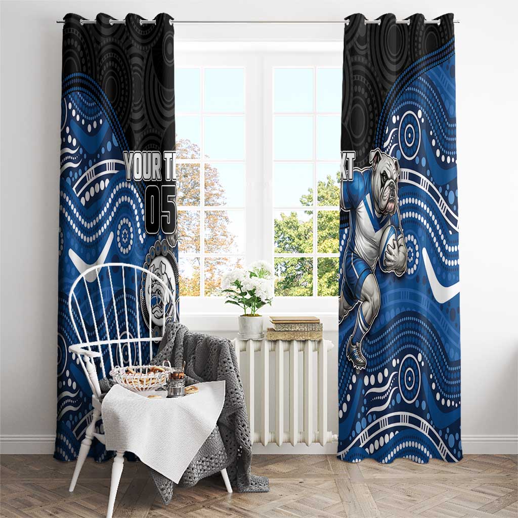 Custom Bulldogs Window Curtain Dog Mascot With Aboriginal Indigenous