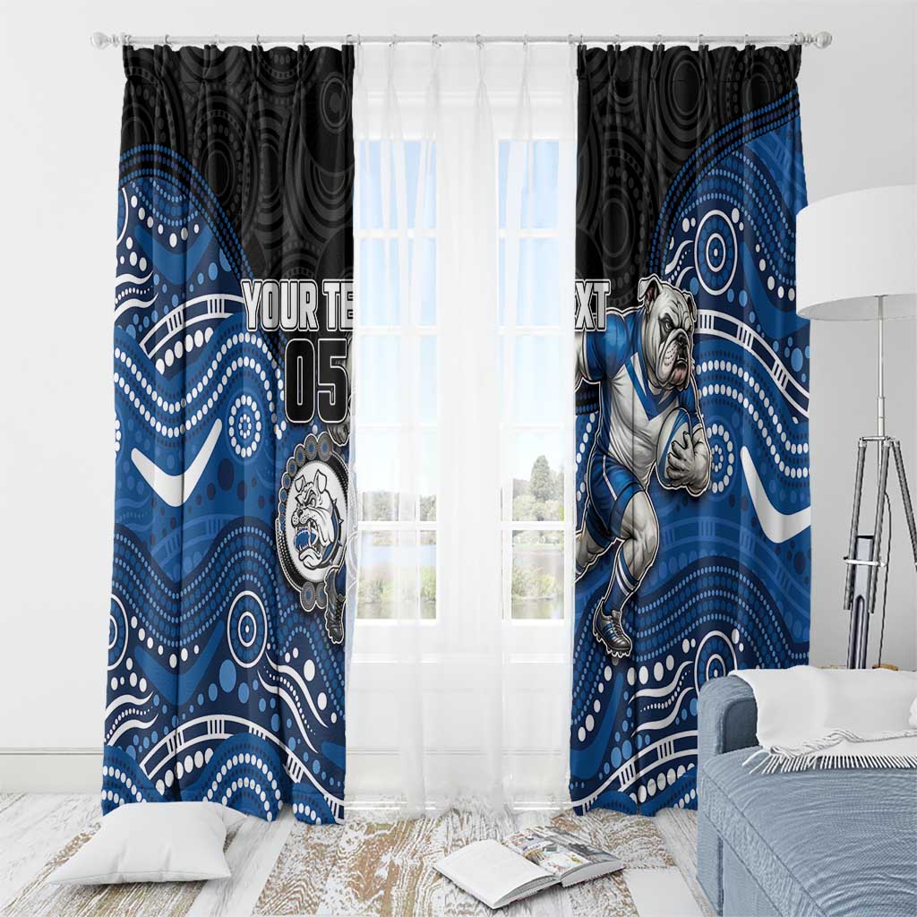 Custom Bulldogs Window Curtain Dog Mascot With Aboriginal Indigenous