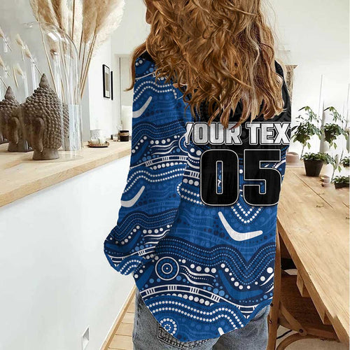 Custom Bulldogs Women Casual Shirt Dog Mascot With Aboriginal Indigenous