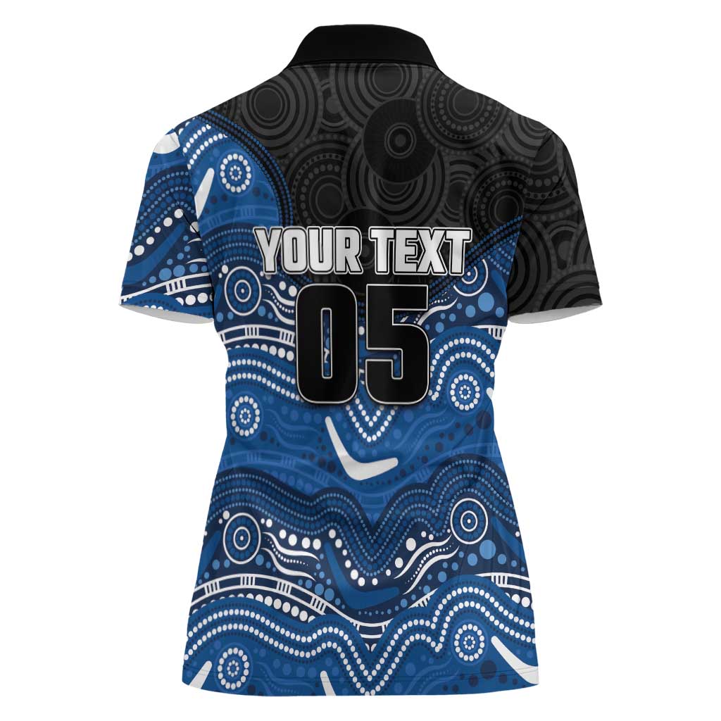 Custom Bulldogs Women Polo Shirt Dog Mascot With Aboriginal Indigenous