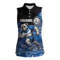 Custom Bulldogs Women Sleeveless Polo Shirt Dog Mascot With Aboriginal Indigenous
