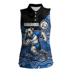 Custom Bulldogs Women Sleeveless Polo Shirt Dog Mascot With Aboriginal Indigenous