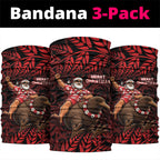 New Zealand Christmas Neck Gaiter Red Santa Riding Kiwi Bird Silver Fern