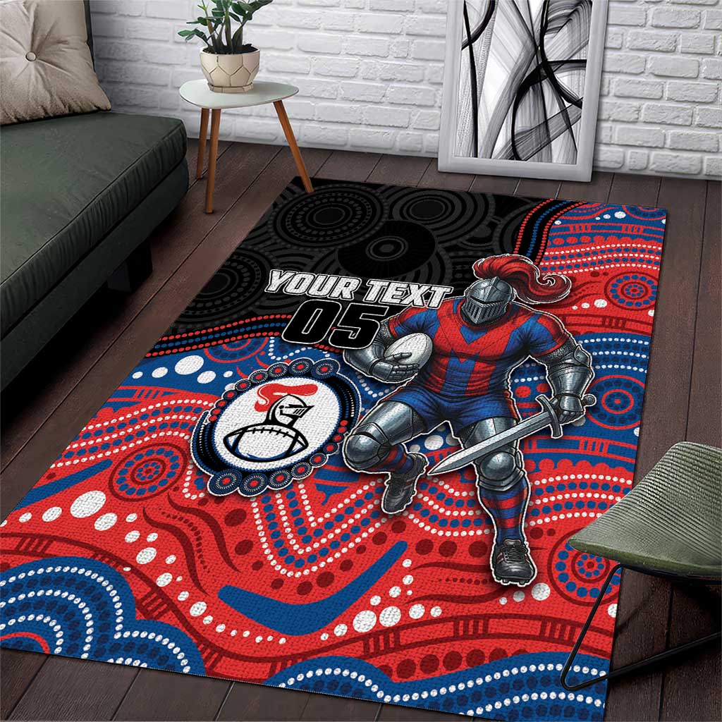 Custom Knights Area Rug Warrior Mascot With Aboriginal Indigenous