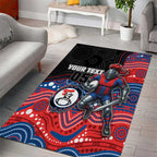 Custom Knights Area Rug Warrior Mascot With Aboriginal Indigenous