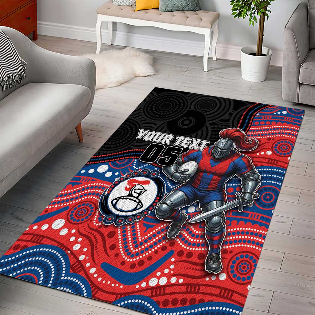 Custom Knights Area Rug Warrior Mascot With Aboriginal Indigenous