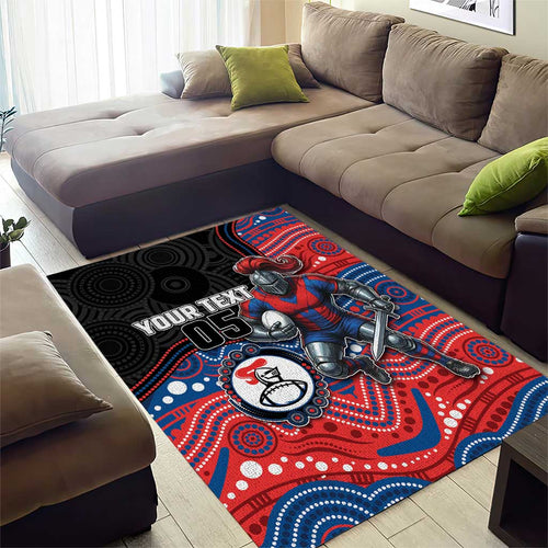 Custom Knights Area Rug Warrior Mascot With Aboriginal Indigenous