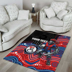 Custom Knights Area Rug Warrior Mascot With Aboriginal Indigenous