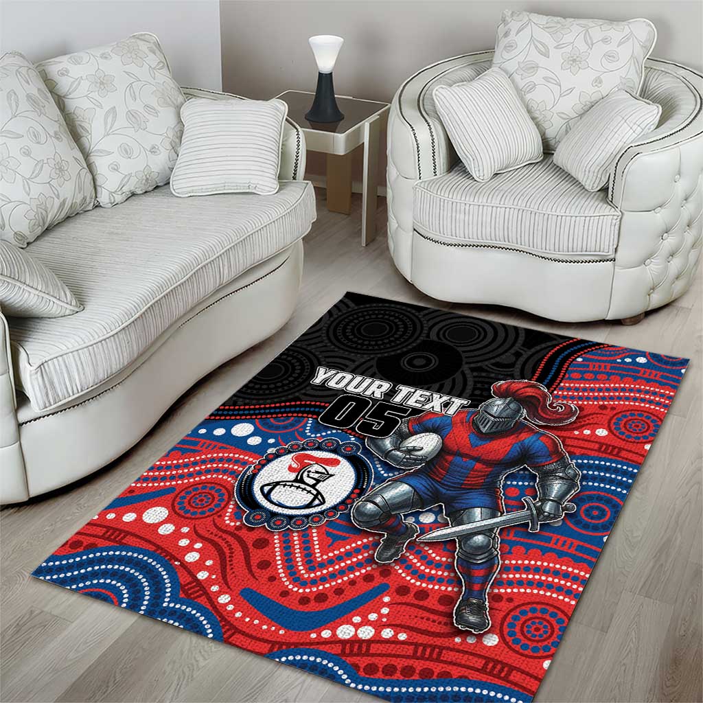 Custom Knights Area Rug Warrior Mascot With Aboriginal Indigenous