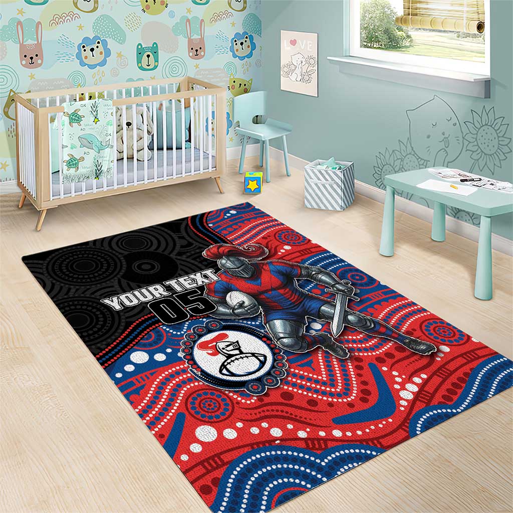 Custom Knights Area Rug Warrior Mascot With Aboriginal Indigenous