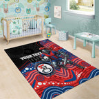 Custom Knights Area Rug Warrior Mascot With Aboriginal Indigenous