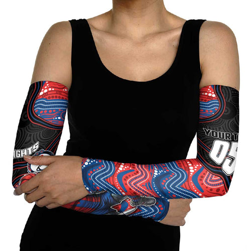 Custom Knights Arm Sleeves Warrior Mascot With Aboriginal Indigenous