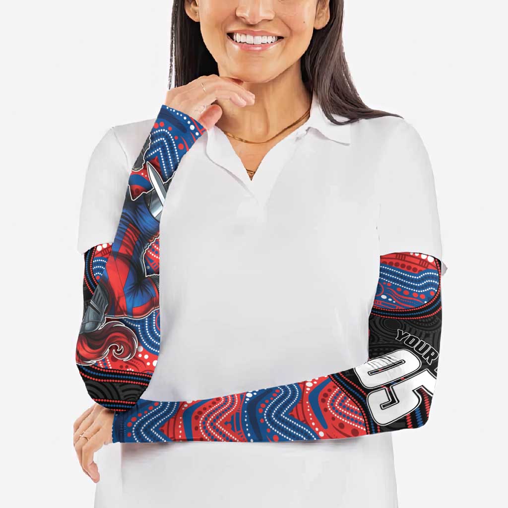 Custom Knights Arm Sleeves Warrior Mascot With Aboriginal Indigenous