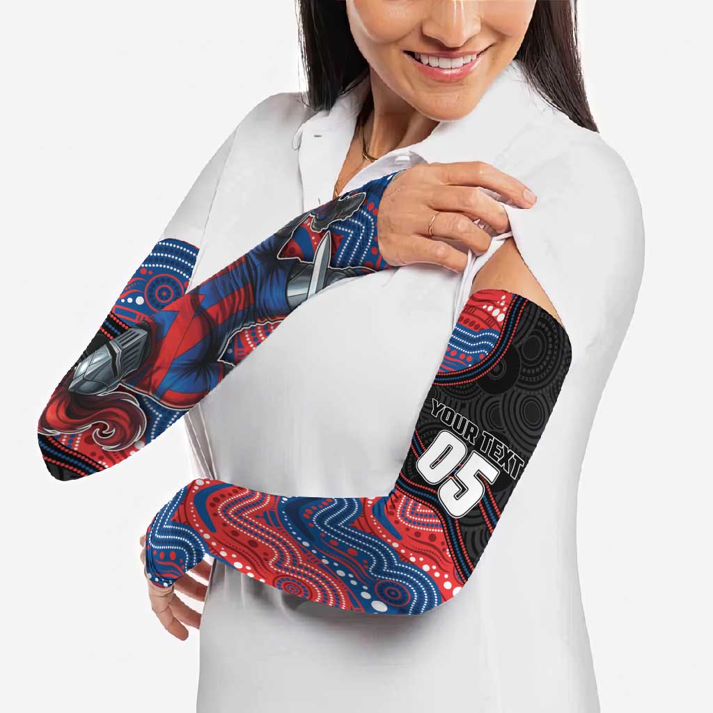 Custom Knights Arm Sleeves Warrior Mascot With Aboriginal Indigenous