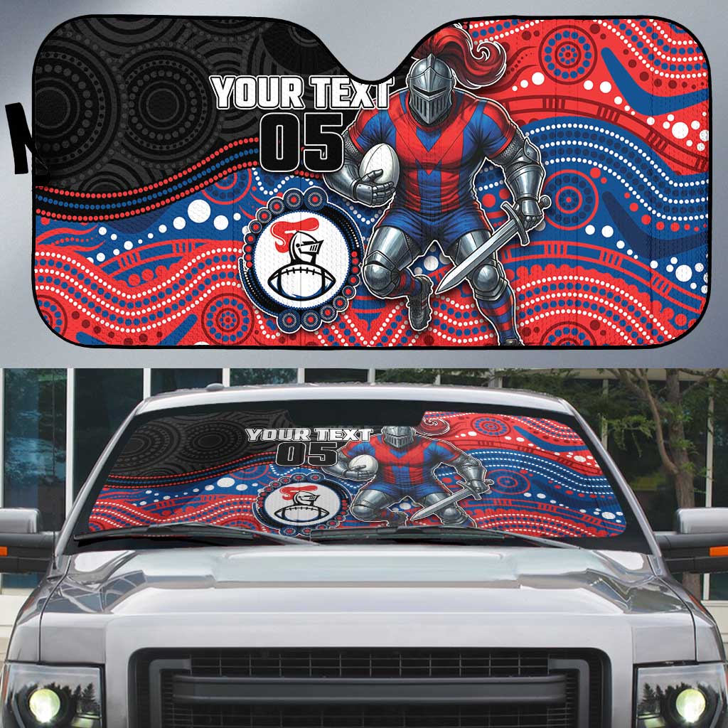 Custom Knights Auto Sun Shade Warrior Mascot With Aboriginal Indigenous