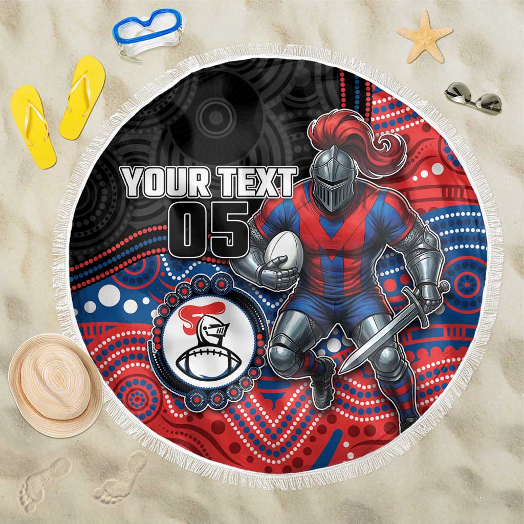 Custom Knights Beach Blanket Warrior Mascot With Aboriginal Indigenous