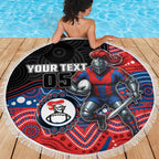 Custom Knights Beach Blanket Warrior Mascot With Aboriginal Indigenous