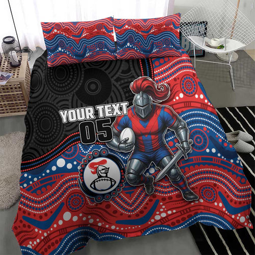 Custom Knights Bedding Set Warrior Mascot With Aboriginal Indigenous